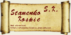 Stamenko Košpić vizit kartica